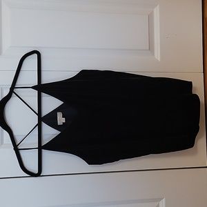 Black velvet tank top from The Loft, size medium petite